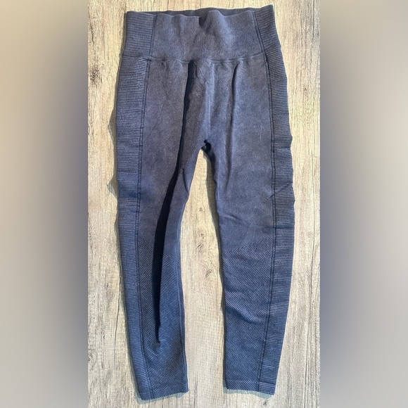 Harmony and Balance Blue Ribbed Leggings Size Small - Picture 1 of 5